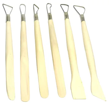 

6 inch Twin 6pcs End Pottery Clay Ribbon Cutter Carving Sculpture Tool Craft Set -39