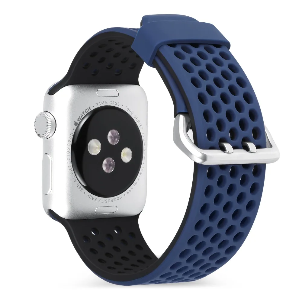 

high quality Rubber sport band for iwatch 4 3 2 1 Silicone strap for apple watch band 42mm 38mm 40mm 44mm