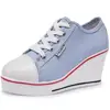 New Women Vulcanize Shoes Platform Breathable Canvas Shoes Woman Wedge Sneakers Casual Fashion Candy Color Students Drop Ship ► Photo 3/6