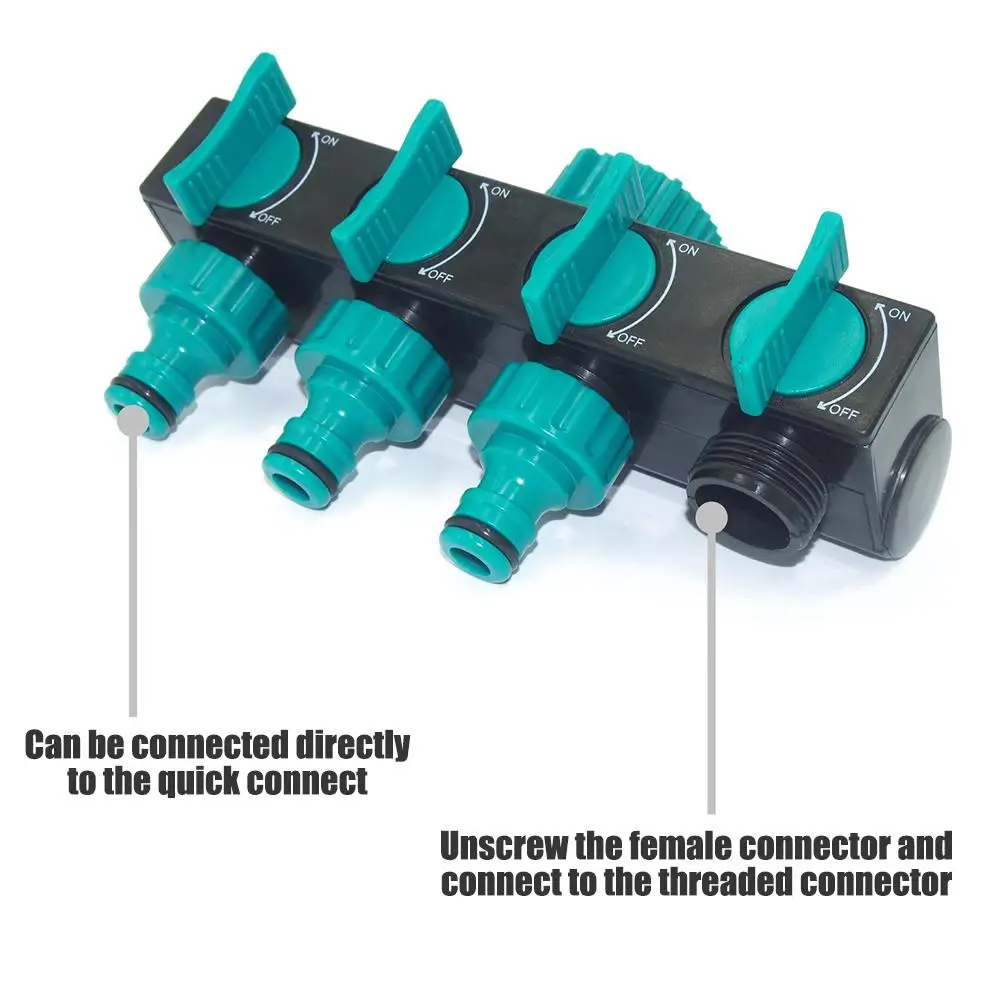 1 шт. четырехходовой водоотделитель садовые инструменты водопровод соединение для крана кран фитинг трубопровода для капельного орошения контроллер воды