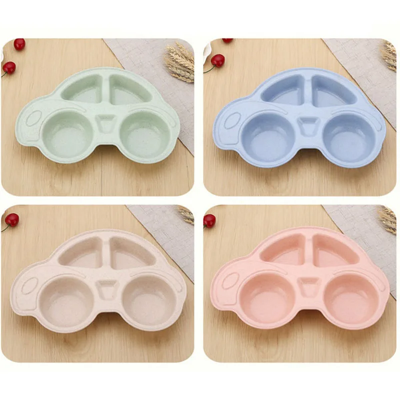 Cartoon Car Kid Rice Fruit Soup Feeding Dishes Baby Solid Feeding Plate Children Food Feeding Training Bowl Toddler Food Plates