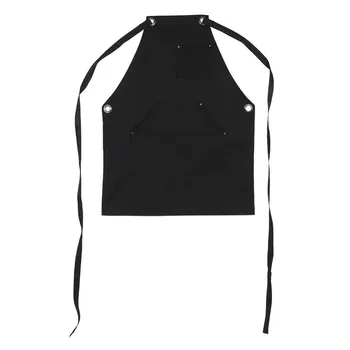 

Sleevelss Canvas Apron Kitchen Cooking Carpenters Machinists Working Uniform with Crossed Back Straps