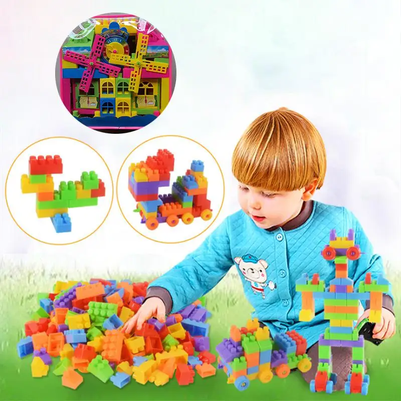 Baby Kids Building Blocks Educational Learning Plastic Building Blocks Bag Block Classic Educational Block Toy For Kids baby-building-blocks