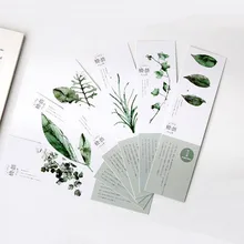 30 шт. натуральные зеленые листья растений бумага Bookmarks kawaii детские канцтовары офисный школьный принадлежности papelaria подарок для детей
