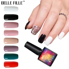 BELLE FILLE UV Gel Nail Polish 10ml Black White Pink Nude Soak Off Polish Lacquer Nail Art Manicure Vernis Semi Permanent 1348