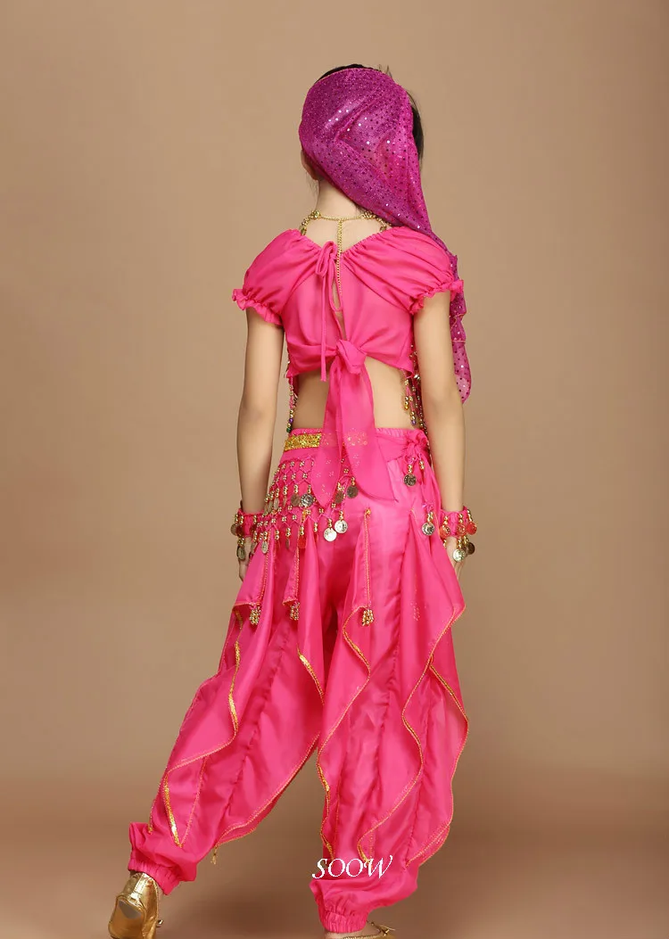 Новый ручной Дети танец живота костюмы дети Костюмы для танца живота Обувь для девочек костюм Индийский одежда для представлений