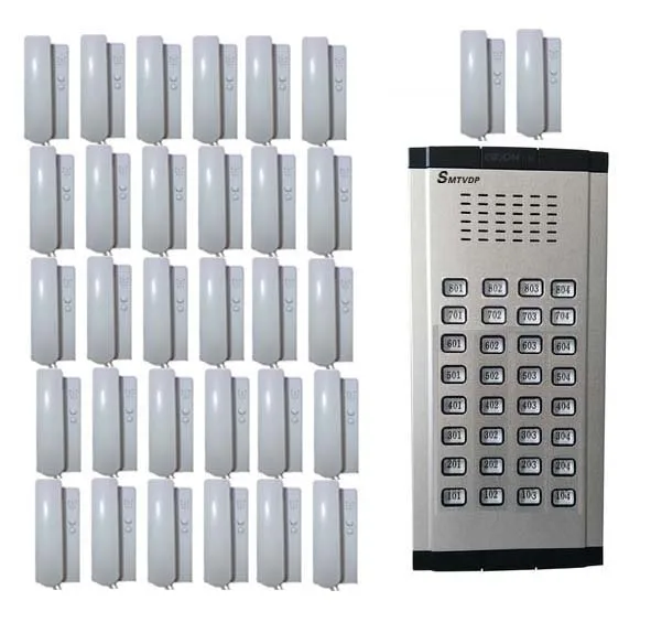 Home Security Direct Press Key Audio Door Phone for 32 apartments, 2-wired audio intercom system in stock