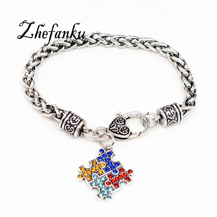 Us 1 29 17 Off Antique Silver Coor Hope Multi Colored Crystal Puzzle Pendant Claw Bracelet In Charm Bracelets From Jewelry Accessories On Us 1 29 17 Off Antique Silver Coor Hope Multi Colored Crystal Puzzle Pendant Claw Bracelet In Charm Bracelets From Jewelry Accessories On
