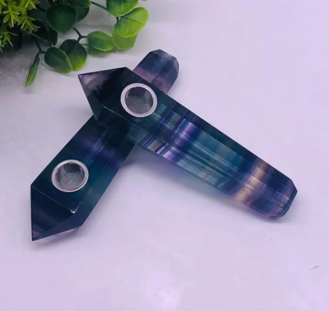 

High Grade Natural Crystal Dream Amethyst Stone Smoking Pipe Decors Ornaments Crafts Gift Hot Selling Herb Tobacco Pipe LFB633