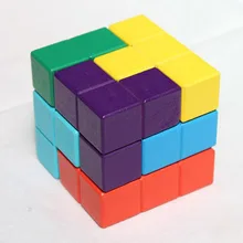 Деревянные игрушки деревянные кубики красочные деревянные 3D Пазлы раздвижные блоки куб