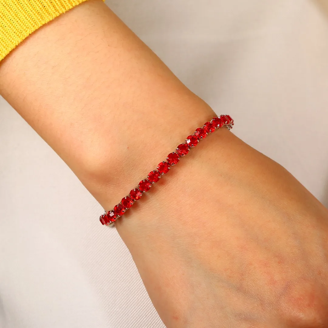 New Fashion Tennis Bracelet For Women Multicolor Cubic Zirconia Charm Bracelets & Bangles Femme Wedding Jewelry Crystal Bracelet