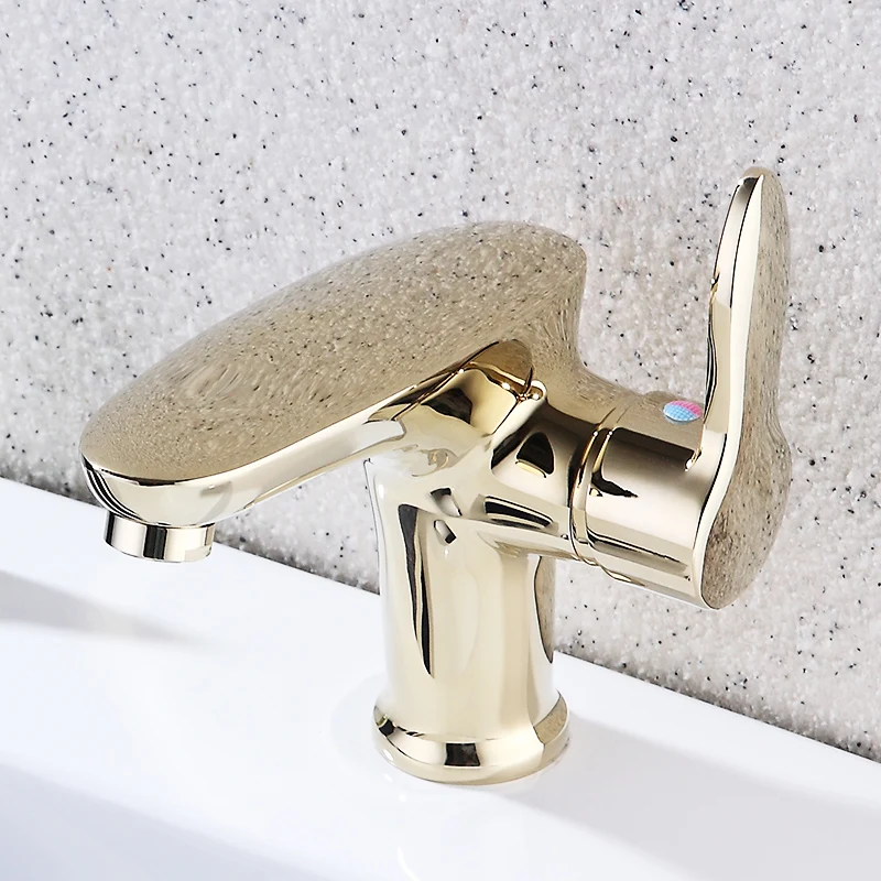 Fapully الفاخرة الذهب صنابير حمام واحد مقبض الغرور بالوعة خلاط مياه الحنفية الحديثة الذهبي حوض صنبور 581-11 جرام