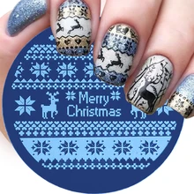 

1pcs Christmas Round Nail Stamping Plates Cartoon Snowflake Mini Nail Art Image Stencil Template Manicure Tool New SASTZ-M01-10