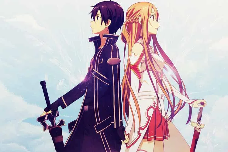 

Custom Wallpaper Classical Sword Art Online Asuna and Kirit Prints Posters Canvas Printed 27x40cm Home Party Decor