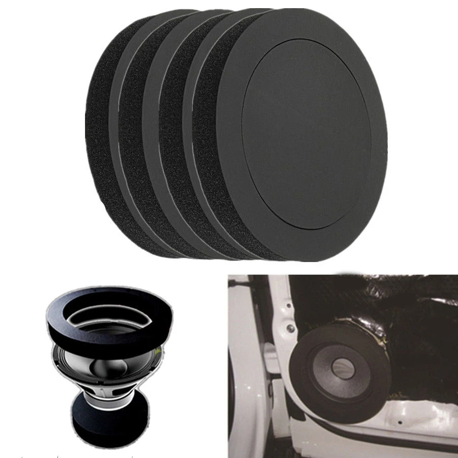 4pcs Car Door Speaker Bass Soundproof Insulation Ring Foam Pad Noise Accessory high quality suitable for most cars