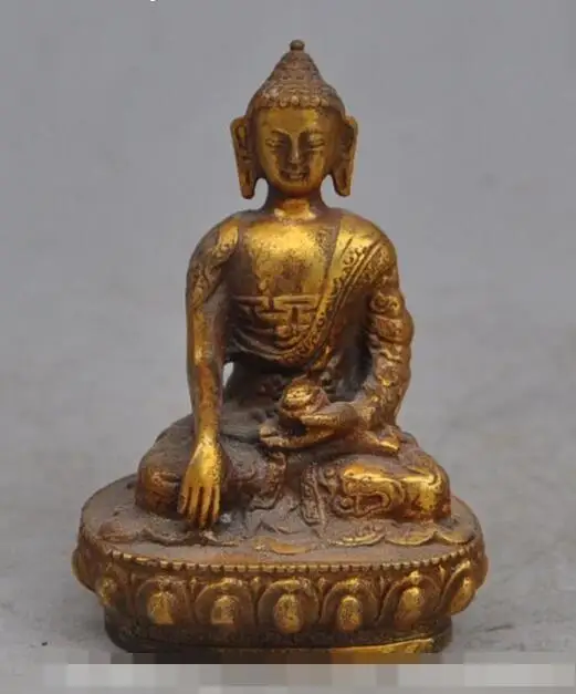 

S4073 Chinese Tibetan Buddhism Bronze brass sakyamuni Medicine Buddha Amitabha statue