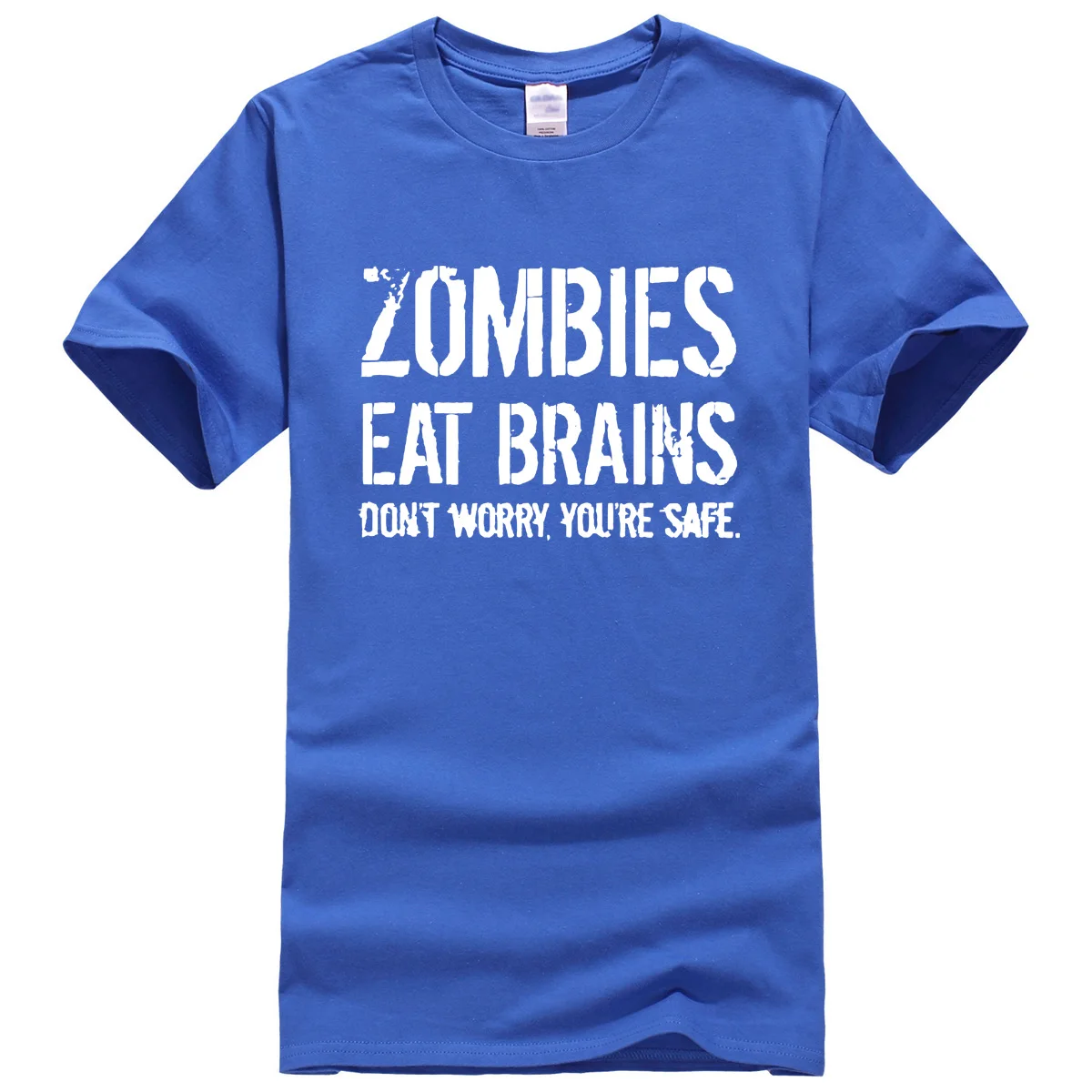 Мужские футболки с принтом "зомби едят мозги", Летняя Повседневная забавная брендовая одежда, футболка для мужчин, спортивная одежда, Футболка harajuku, Топ - Цвет: blue