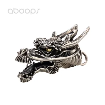 

Cool 925 Sterling Silver Chinese Dragon Head Pendant Best Gifts for Men Boys Free Shipping