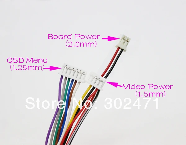 OSD кабель с портом питания+ видео порт+ OSD меню порт для CCD плата
