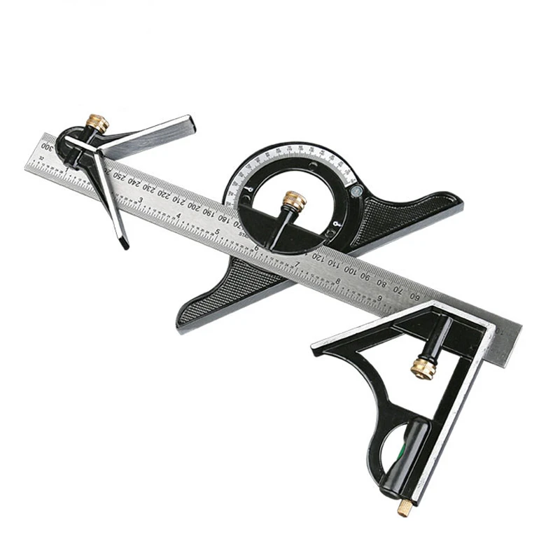12" 300mm Combination Square & Protractor Level Adjustable Measure Measuring Set 12" 300mm Combination Square & Protractor Level Adjustable Measure Measuring Set