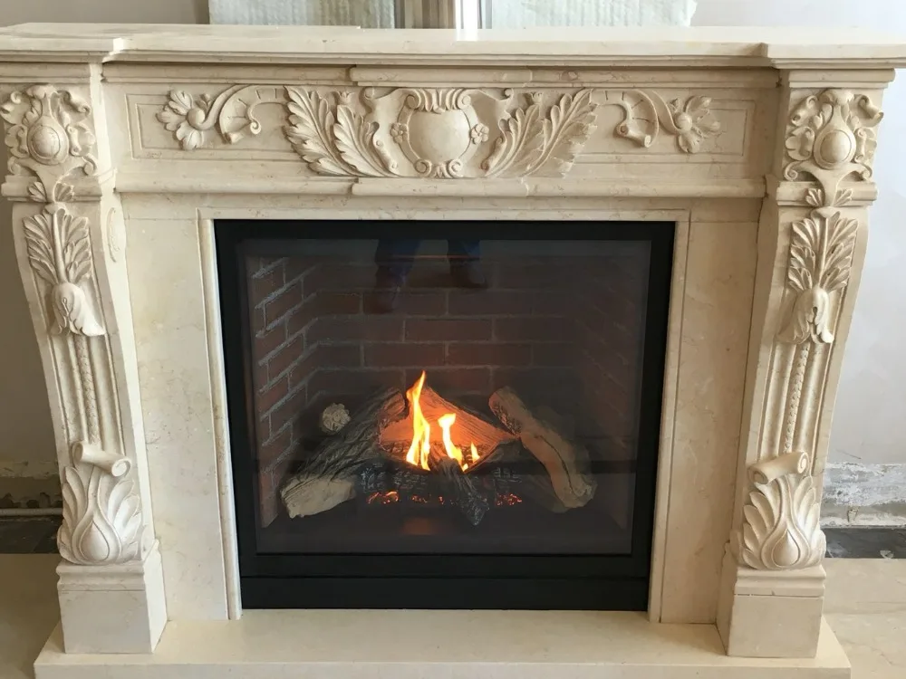Carved Stone Fireplace Surround English Style Made Marble Mantel Chimneypiece