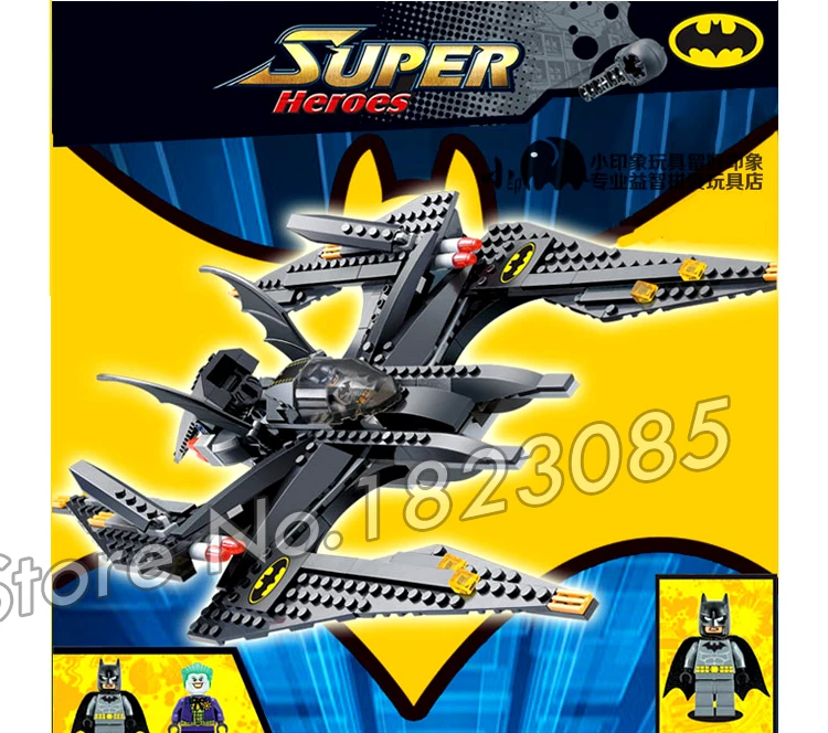  336pcs Batman Bela 7112 DC Comics Batwing Battle Gotham Fighter Model Building Blocks Action Toy Co