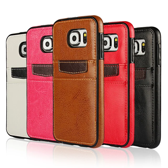For Samsung Galaxy S5 S6 Edge S7 Edge S8 Plus Note 4 5 Leather Case Back