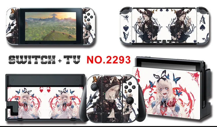 Для nintendo Switch Pain sticker консоль Dock Joy Con полное покрытие цветной бумажной кожи Закаленное стекло протектор экрана от 2000-2305