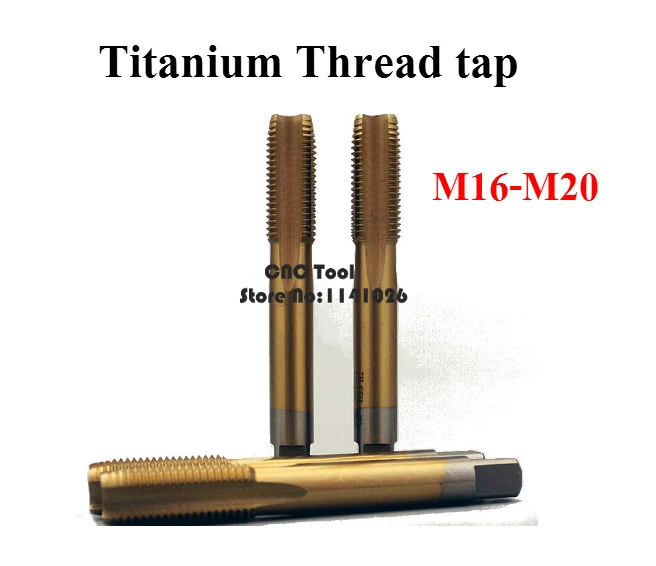 

New 1PCS M16/M16*1/M16*1.5/M18/M18*1.5/M20/M20*1.5 coating Titanium straight groove Machine Screw Thread Metric Plug Tap
