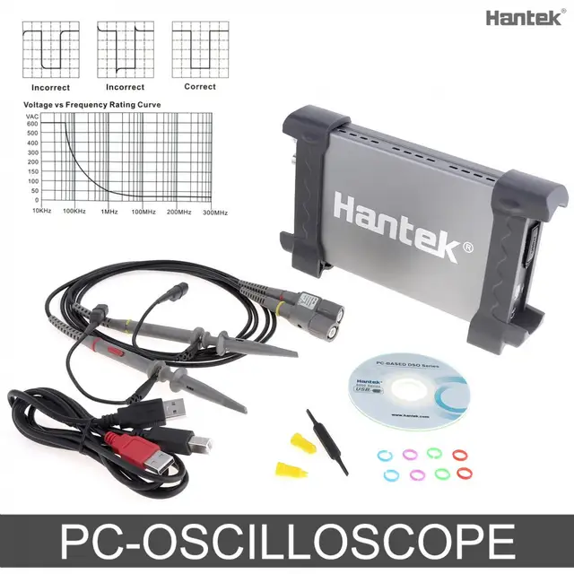 Cheap Hantek 6022BE Virtual Digital Oscilloscope 20M 48MSa/s Bandwidth with 2 Channels PC USB Interface for Electronic Measurement