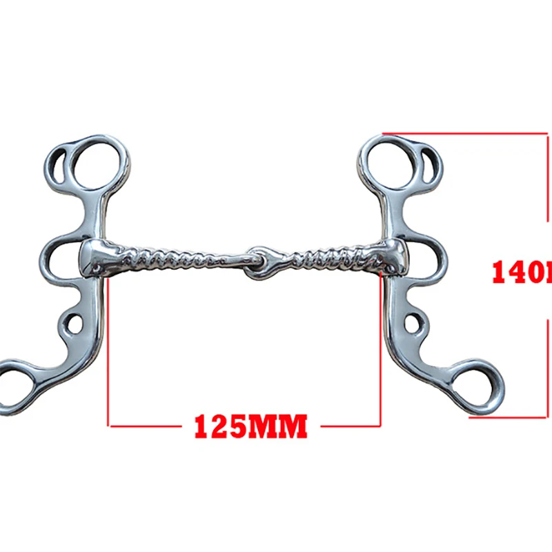 Резьбовой конский рот мундштук Конный Snaffle двойной соединенный бит из нержавеющей стали толщина аксессуар