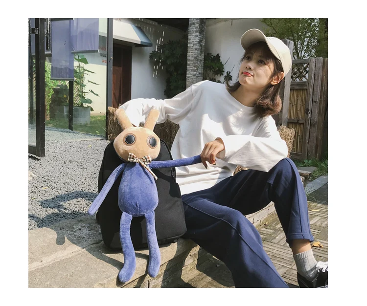 Menghuo Rabbit Canvas Backpack for Women Cute Funny Backpacks for Teenager Girls Lolita Bag Kawaii Backpack Mochilas femininas_10