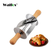 WALFOS Нержавеющая сталь прокатки резак для приготовления Круассанов Хлеб колесо тесто Кондитерские деревянная ручка ножа выпечки кухонный нож