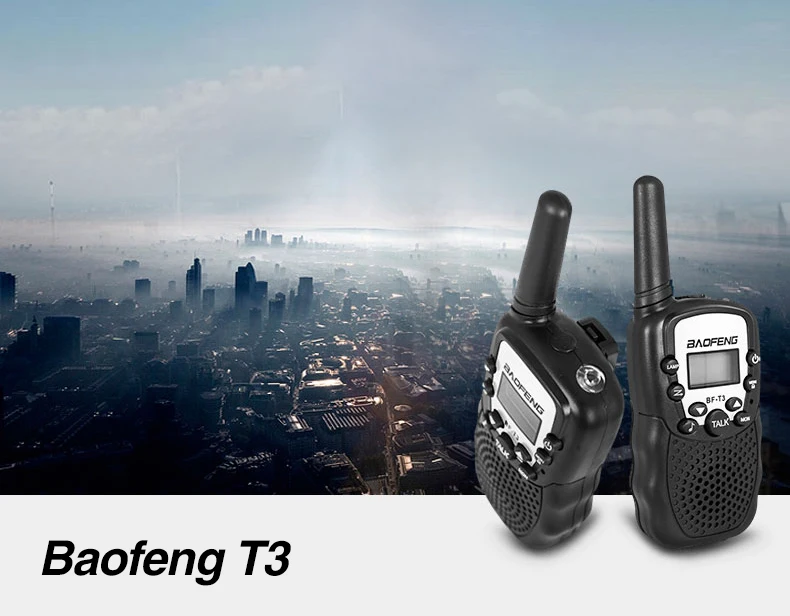 2 шт Baofeng T3 Walkie Talkie 3-10 км Talk Range Interphone для детей взрослых на открытом воздухе Приключения двухдиапазонный fm трансивер bf t3