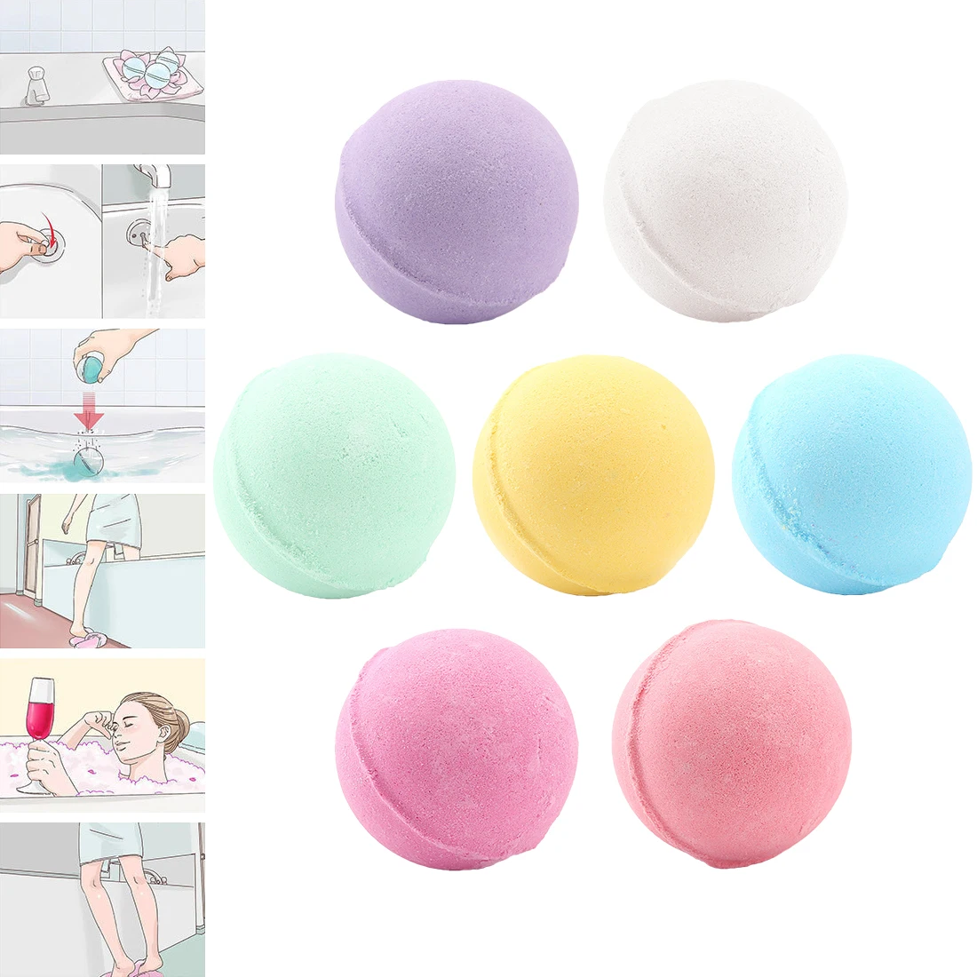 1pcNatural Bubble Bath Bombs Shape Deep Sea Bath Salt Body Bath Ball