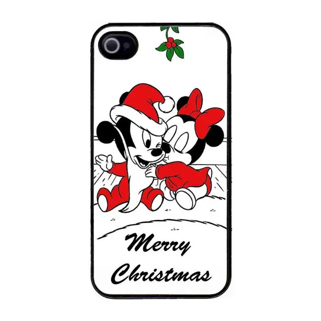 baby mickey minnie mouse christmas kiss hard plastic cell phone christmas cell phone covers