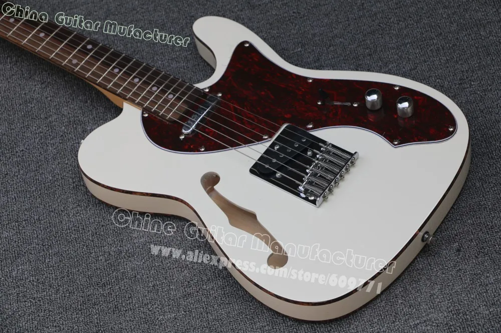 Классический custom shop Thinline роскошная белая электрогитара пользовательский