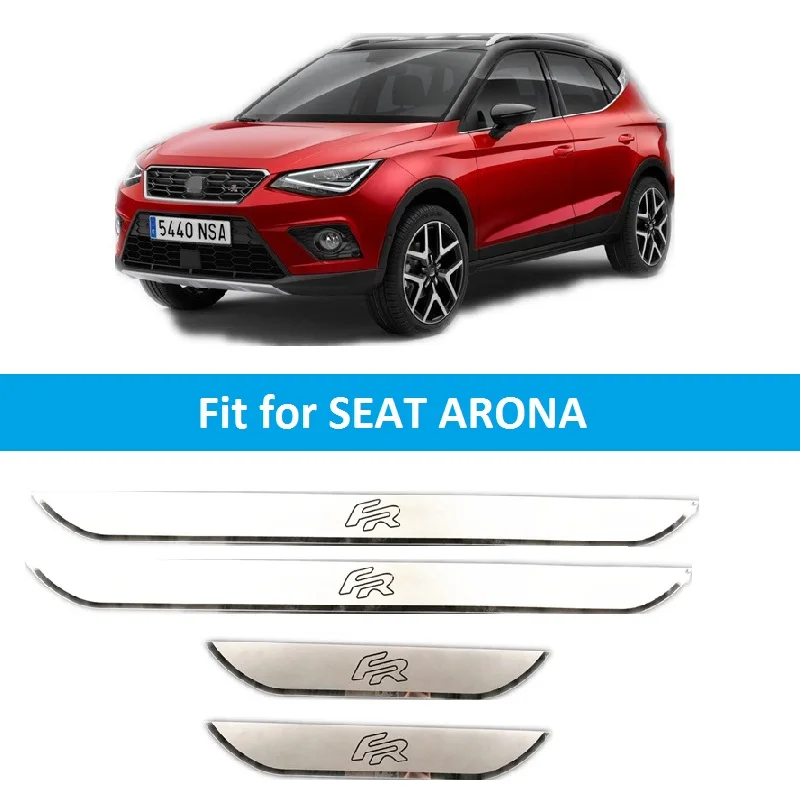 4 шт. в комплекте для SEAT LEON ARONA ATECA IBIZA FR накладка из нержавеющей стали Накладка на порог автомобиля аксессуары для укладки - Название цвета: for ANORA