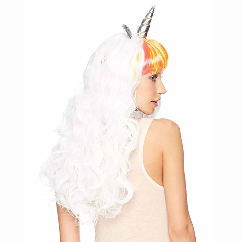 Радужный Единорог Косплей парик повязка на голову костюмы на Хэллоуин для детей взрослых день рождения Девичник девушка ночь Украшение подарок
