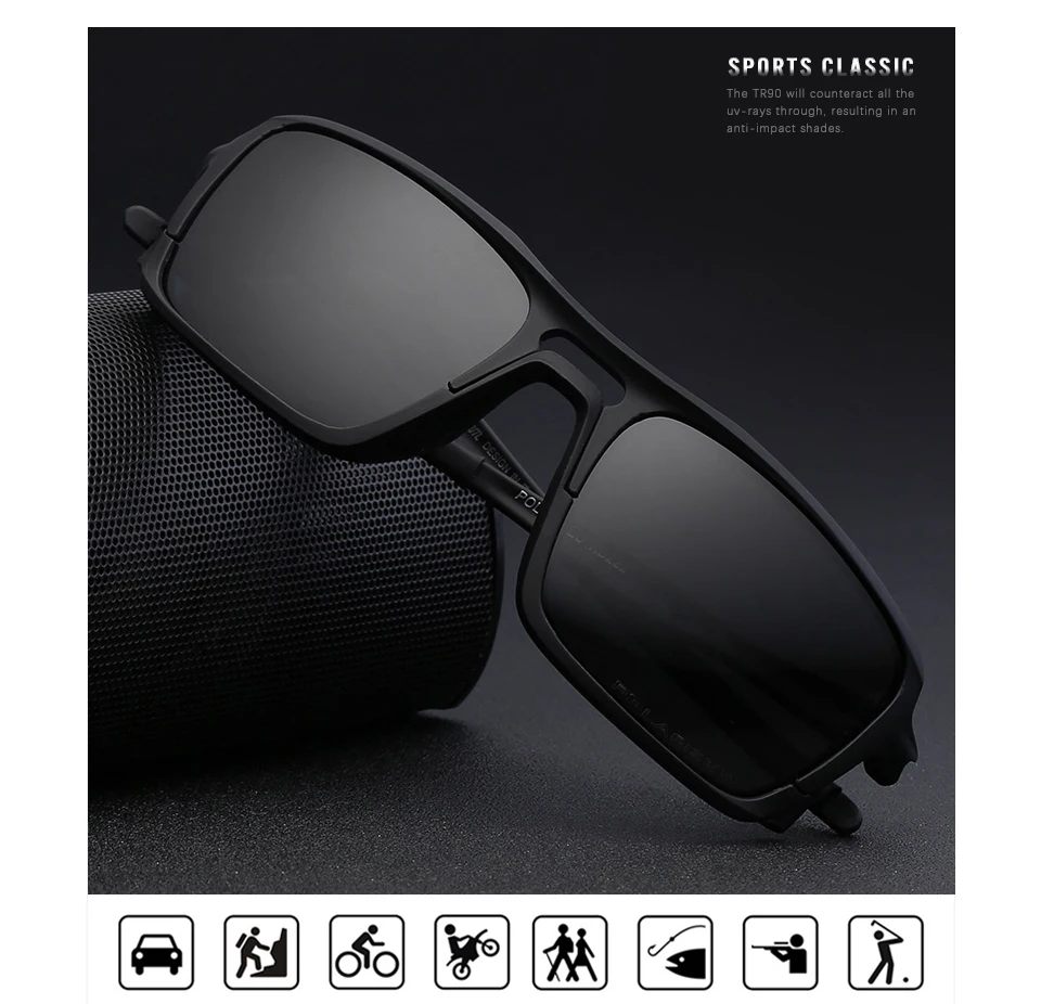 KDEAM, спортивные поляризационные солнцезащитные очки, прочные, TR90, оправа, очки для вождения, для мужчин и женщин, 5 цветов, оттенки для бега, бейсбол, KD222