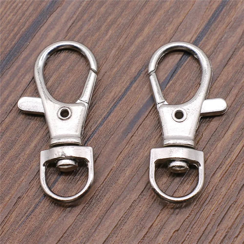 

10pcs 17x38mm 15x35mm Lobster Clasp Clips Key Hook Keychain Split Key Ring Findings Clasps For Keychains Making DIY