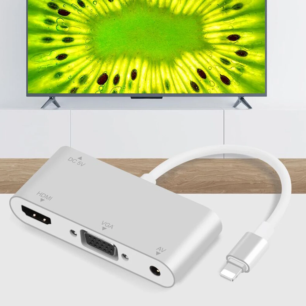 Новое высокое качество HDTV OTG кабель для Lightning/HDMI, VGA, AV аудио-видео адаптер для iPhone X/XS/8 P/8/7 P для iPad Air/Mini/iPod