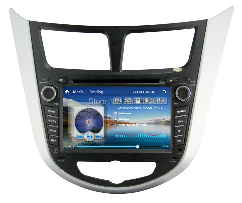 Cheap 2 din 7" CAR DVD player for Hyundai Solaris accent Verna i25 car gps navigation Bluetooth Radio TV 3G usb+camera+navitel map 2