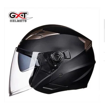 

2019 Spring Summer New GXT double lens Motorcycle Helmets ABS Half face Motorbike Helmet cap with PC lens visor size M L XL