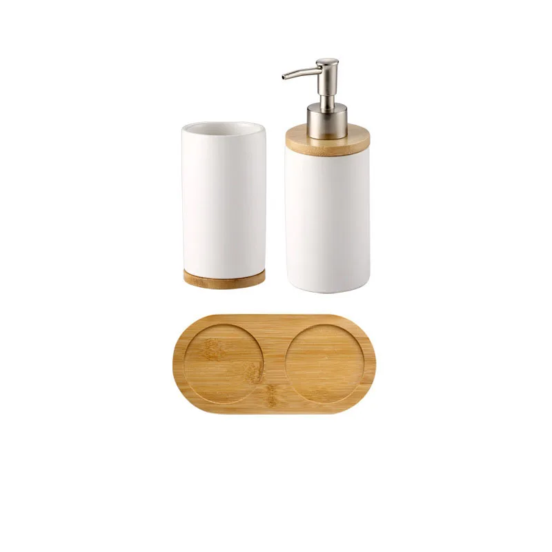 Керамические бамбуковые стаканы для ванной комнаты зубная щетка чашка Ванная комната контейнер для эмульсии кухонная посуда контейнер для жидкости для мытья посуды - Цвет: 11