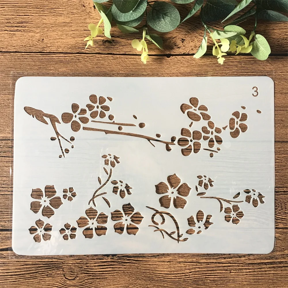 

26cm Plum Flower DIY Craft Layering Stencils Painting Scrapbooking Stamping Embossing Album Paper Card Template