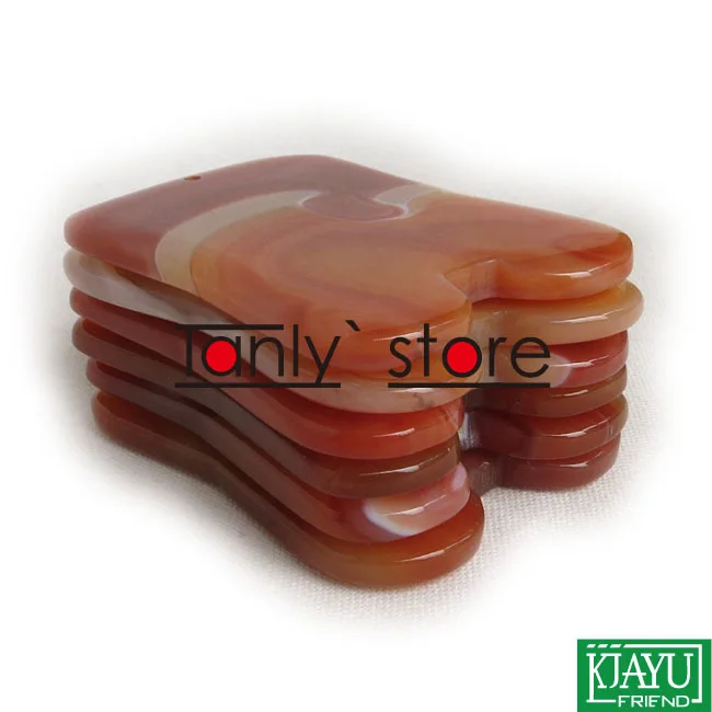 

Gift chart & beauty bag! Traditional Acupuncture Massage Tool Guasha Beauty kit Natural Red Agate Stone square shape 2pcs/lot