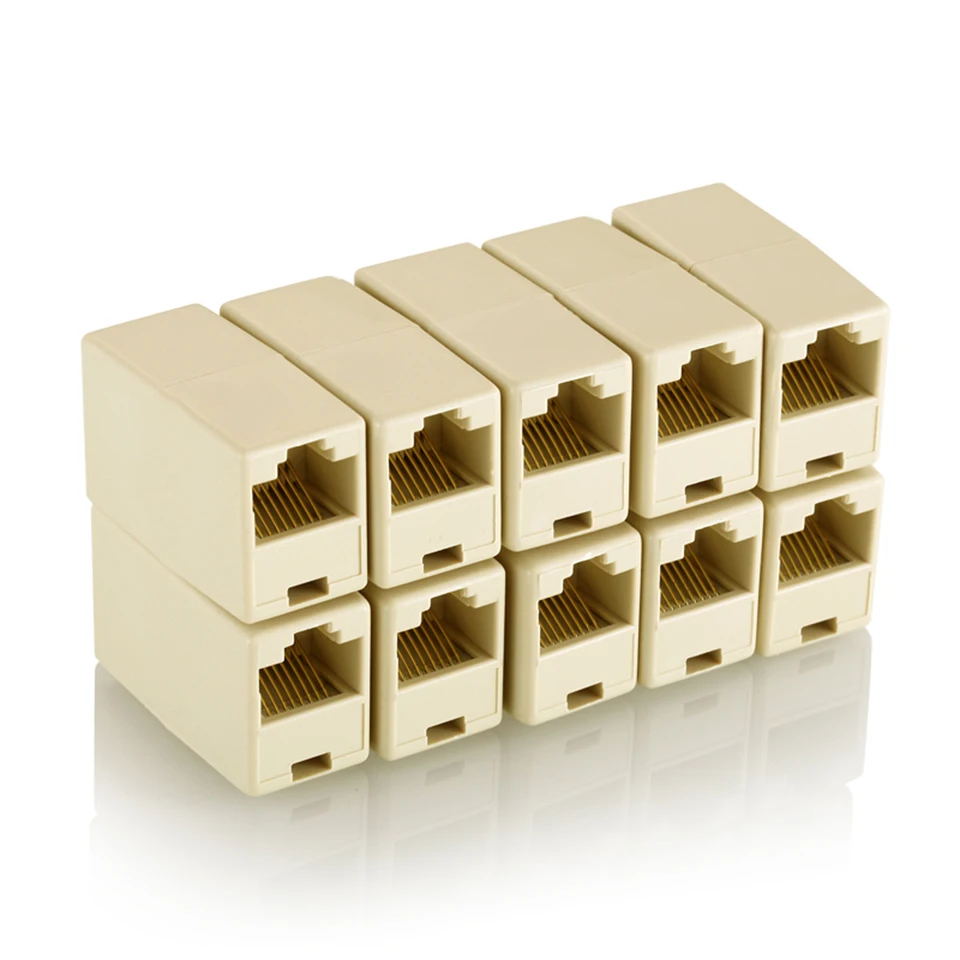 RJ45 Coupler Ethernet Dual Straight Head Lan Cable Joiner Coupler RJ45 CAT 5 5E 6 6a 7 Extender Plug Network Cable Connector (1)