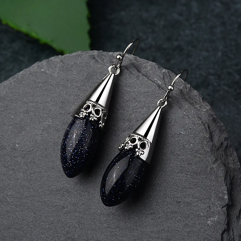 

Euramerican Luxury Shiny Sandstone Earrings for Women Fashion Unique Dangle Earrings Wedding Engagement Jewelry Brincos Dropship