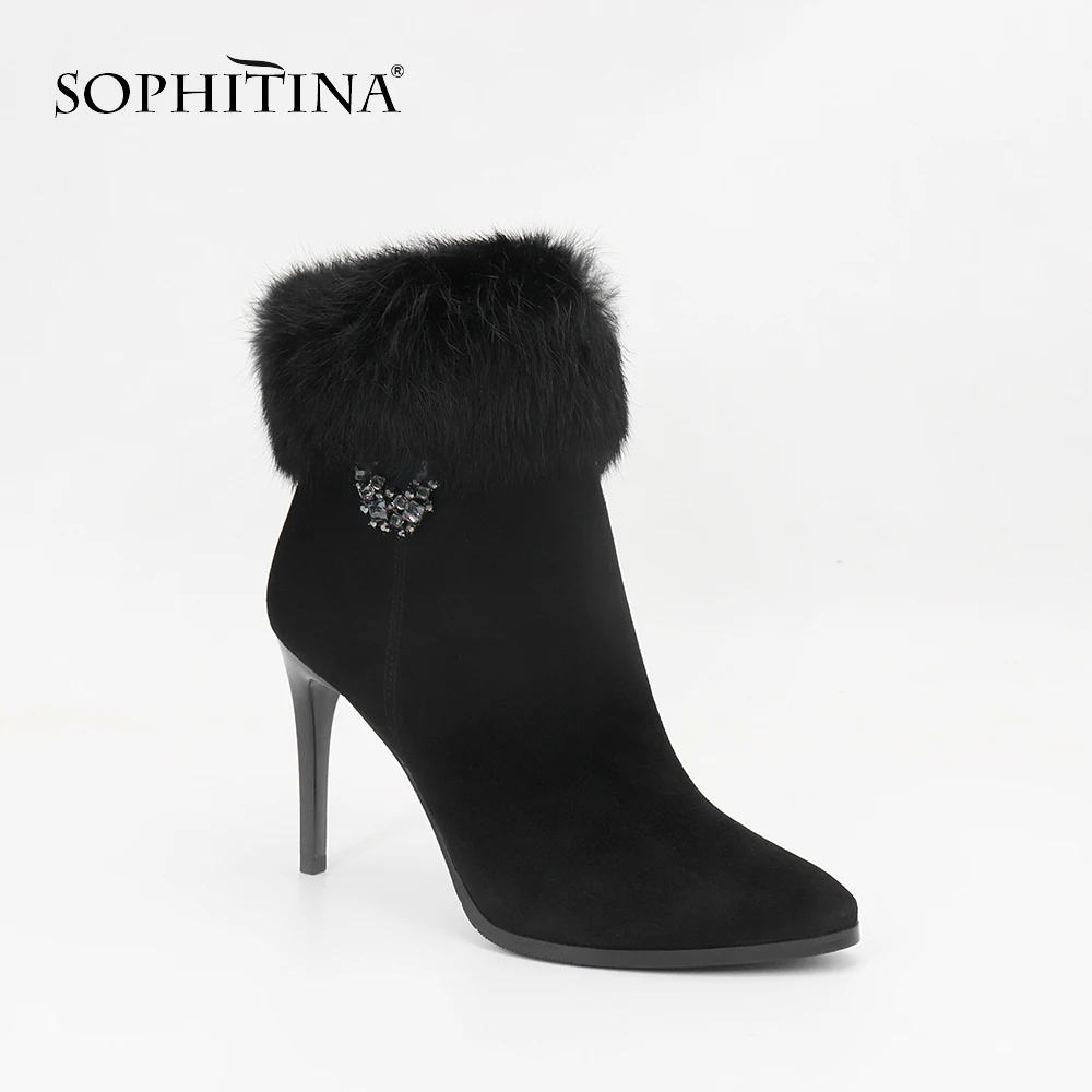 SOPHITINA/новые модные детские замшевые ботинки Пикантные однотонные пуховые Теплые